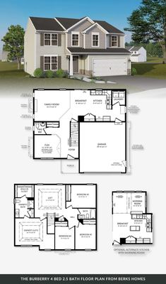 three story house plans with 3 bedroom and 2 bath