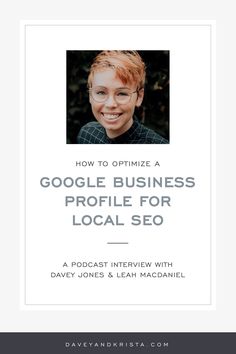 a white square with the words how to optimize a google business profile for local seo