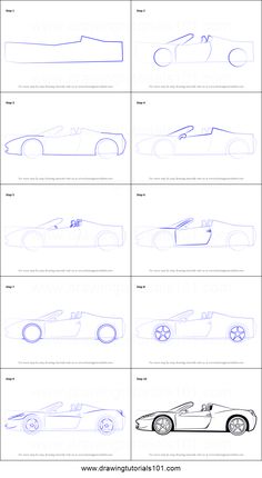 how to draw a sports car in 3 easy steps