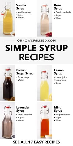 an info sheet describing the different types of syrups and how to use them for cooking