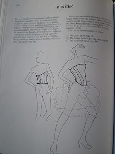 an open book with instructions on how to wear a corset and bustier