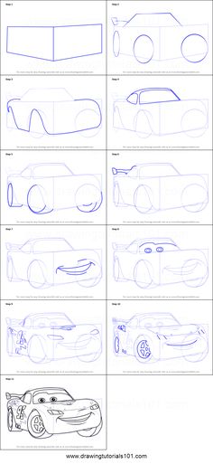 how to draw cars from the movie cars and trucks with pictures on them for kids