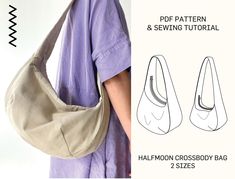 an image of a woman holding a bag with the pattern and sewing instructions on it