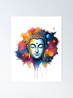 " Multi-colored Modern Art.| Buddha Digital Painting" Poster for Sale by Dev-Ang | Redbubble