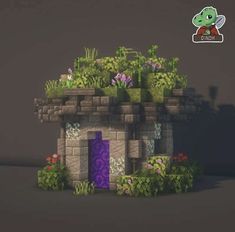 a small house with plants growing out of it