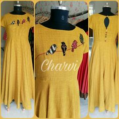 https://www.facebook.com/CharviCollection/ #Anarkali#Applique Applique Designs For Women, Cotton Kurties, Churidar Designs, Kurti Patterns, Kurti Designs Latest, Kurti Embroidery Design, Salwar Kamiz, Cotton Kurti Designs, Kurti Neck Designs