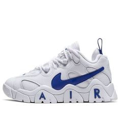 (GS) Nike Air Barrage Low 'White Hyper Blue' CK4355-100 (SNKR/Casual/Basketball) Nike Air Barrage Low, Nike Air Barrage, Nike Air, Basketball, The 100, Blue And White, Gift Ideas, Nike, Blue