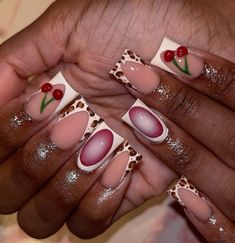 Gel Nails Shape, Multicolor Nails, Overlay Nails, Acrylic Nail Set, Cute Acrylic Nail Designs, Dope Nail Designs