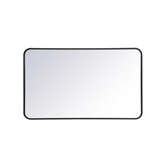 a rectangular mirror with black frame on a white background