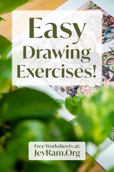 an easy drawing exercise for beginners with text overlay that reads easy drawing exercises free worksheets at jevyram org