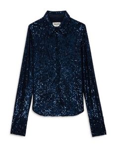 Zadig & Voltaire Tawny Sequined Shirt Sequence Shirt, Denim Essentials, Perfect White Tee, Sequin Shirt, Sequin Design, Favorite Daughter, Zadig And Voltaire, Sequin Top, Missoni