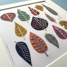 Contemporary Embroidery Art, Leaf Embroidery Pattern, Textile Art Embroidery, Contemporary Embroidery, Basic Embroidery Stitches, Felt Embroidery, Embroidery Stitches Tutorial