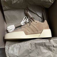 Fear Of God Athletics 86’ Low Colorway: Clay, Clay, Clay. Please Refer To The Box For Any Sizing Details. Shoes Are Brand New And Never Worn! Include Extra Pair Of Laces And Og Packaging. I Can Provide More Pictures Upon Request Adidas X Fear Of God, Modern Adidas Leather Skate Shoes, Adidas Fear Of God, Fear Of God Shoes, Clay Clay, Shoes Adidas, Fear Of God, Mens Shoes Sneakers, Adidas Shoes