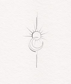 the letter c is drawn in black and white ink with a sun on it's side