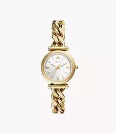 Women's Gold Tone Watches: Shop Gold Tone Watches Women's Collection - Fossil Women’s Gold Watch, Fossil Watch, Rose Gold Watches, Fossil Watches, Jewelry Essentials, Classic Watches, Handbag Straps, Stainless Steel Watch, Gold Watch