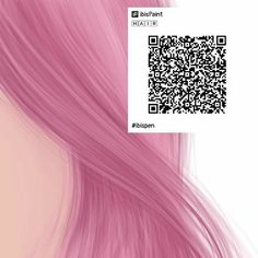 a woman with pink hair has a qr code on it