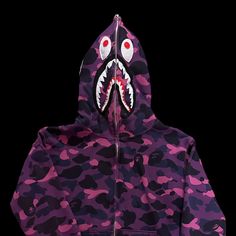 *Used* A Bathing Ape Purple Camo Zip Up Hoodie. Freshly Dry Cleaned. Size Medium. Bape Purple, Bape Sweater, Purple Camo, Camo Hoodie, Bathing Ape, A Bathing Ape, Colorful Hoodies, Zip Up Hoodie, Color Purple