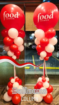 balloons with food network logos hanging from them