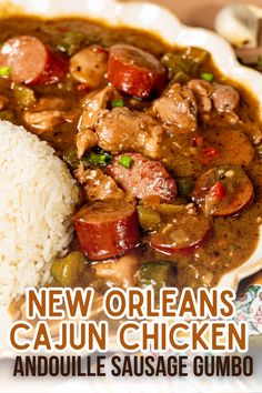 Celebrate the bold flavors and rich traditions of New Orleans with Cajun Chicken and Sausage Gumbo! 🍛🎉 Nothing embodies the spirit of the Big Easy quite like a hearty bowl of this delicious gumbo. Savor the taste of the Crescent City today! 😋🎷 #Gumbo #CajunCuisine #NewOrleansFlavors #LouisianaCooking Gumbo Recipe Crockpot, Cajun Chicken And Sausage, Andouille Sausage Gumbo, Gumbo Recipe Easy, Chicken And Sausage Gumbo, Gumbo Recipe Sausage, Chicken And Sausage, Sausage Gumbo