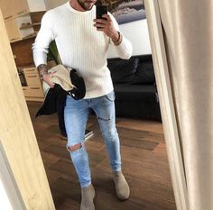 Chelsea Boots Outfit, Outfits To Try, Jeans Street Style, Mens Casual Outfits Summer, Outfits Hombre, Men With Street Style, Gq Style, Mens Fashion Blog, Men's Outfits