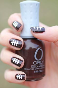 Glimmer and Glitter - A Nail Polish Blog: Football Nail Art Do It Yourself Nails, A Football, Creative Nails, Mani Pedi, Football Season, Up Girl