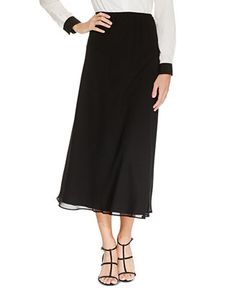 MSK Midi A-Line Skirt & Reviews - Skirts - Women - Macy's Formal Midi Skirt, Black Chiffon Skirt, Concert Black, Dressy Skirts, Pretty Skirts, Ball Gown Skirt, Mid Length Skirts, Review Dresses, Black Midi Skirt