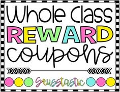 the words who class reward coupons are in black and white