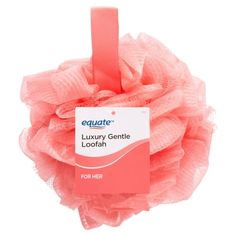 The Equate Beauty Women's Luxury Gentle Bath Body Loofah has premium, comfortable netting that creates a luxurious lather. The large size and convenient loop makes it perfect for hard to reach areas. Plus, the mesh material spreads the product, ensuring you no longer have to waste anymore body wash. Simply wet loofah and apply cleanser or scrub of your choice. Gently massage loofah all over body, removing dirt and exfoliating dead skin. This hydrating sponge is great for everyday use without drying the skin. Product color may vary. Rinse and hang to air dry. Size: Standard Size.  Color: Green. Body Loofah, Bath Loofah, Shower Puff, Loofah Sponge, Hygiene Routine, Body Shower, Mesh Netting