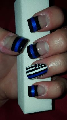 Police Appreciation Week, Nails Lines, Line Nail Designs, Police Appreciation, Fallen Officer, Line Nail Art, Police Support, Lines On Nails