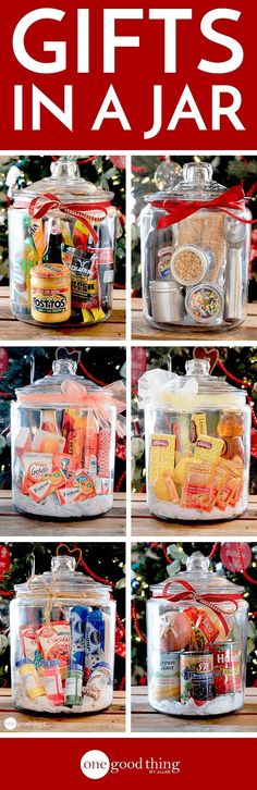 christmas gifts in a jar with text overlay