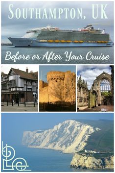 a collage of photos with the words southampton, uk before or after your cruise