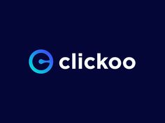 the logo for clickoo is shown in blue and white on a dark background with an oval