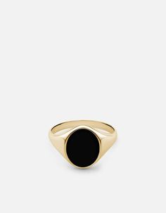 Heritage Ring, Gold Vermeil w/Enamel | Men's Rings | Miansai Signet Ring Gold, Onyx Ring Men, Gold Pinky Ring, Smart Jewelry, Mens Gold Rings, Jewels Rings, Fashion Wishlist, Onyx Ring, Fine Earrings