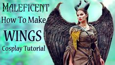 a woman with an angel wings on her head and the words maleficent how to make