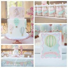 a collage of photos with different cakes and decorations