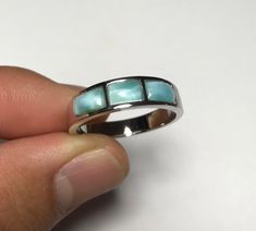 Caribbean Ocean, Larimar Stone, Dope Jewelry, Natural High, Funky Jewelry, Sterling Silver Mens, Ring Sizes, Size 10 Rings, Jewelry Inspo