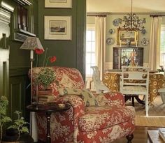 a living room filled with furniture and decor