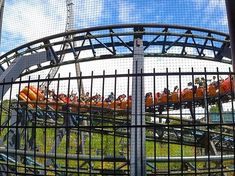 an amusement park ride with lots of oranges on it