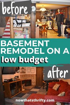 the basement remodel on a low budget before and after it's finished