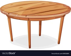 a wooden table on a white background with clippings for text or an image