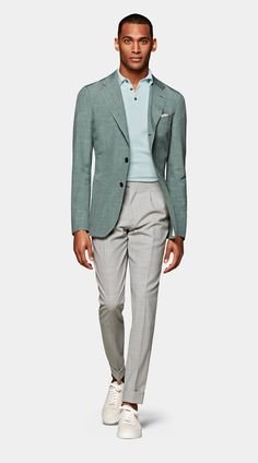 Green Blazer Outfit, Summer Suits Men, Rehearsal Dinner Outfits, Suit Supply, Polo Shirt Outfits, Smart Casual Menswear, Mens Fashion Blazer, Mens Casual Outfits Summer