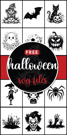 halloween svg files with black and white images