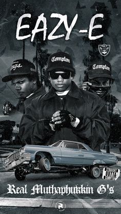 the album cover for eazy - e, featuring two men in black hats and sunglasses