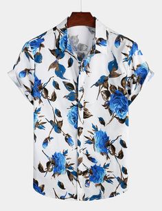 Men's Casual Tropical Hawaiian Shirt – Atlanl Casual Beach Style, Printed Shirts Men, Hawaii Style, Shirt With Pocket, Wholesale Shirts, Beach Shirt, Men Shirt, Loose Shirts, Loose Style