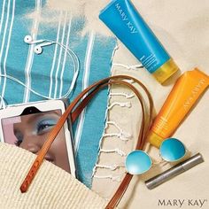 Visit my website to see the latest in skin care products with sunscreen. Beach Flatlay, Sunny Beach Day, Mary Kay Party, Mary Kay Skin Care, Sun Screen, Suncare, Male Makeup, Beauty Consultant, Mary Kay Makeup