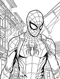 spiderman coloring pages for kids to print and color on the webcam or phone