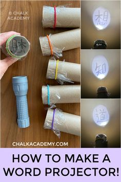 how to make a word project for kids using toilet paper rolls and chinese characters on them