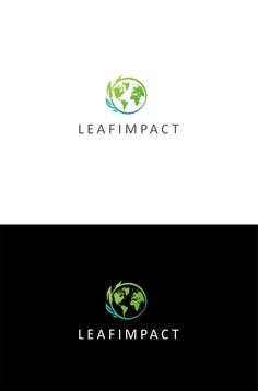 the logo for leafimpact is shown in green and blue colors, with an earth