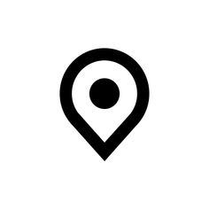 a black and white map pin icon