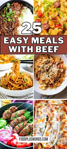 25 easy meals with beef that are ready in less than 20 minutes or less to make